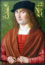 Duits: Bildnis des Jörg Kötzler, 1499 Portret van de 28-jarige Neurenbergse burger Jörg Ketzler
  (1471-1529)