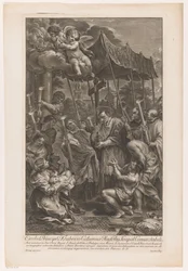 H. Carolus Borromeus draagt een crucifix langs slachtoffers van de pest