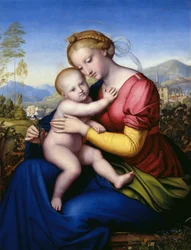 Madonna met kind en papegaai