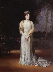 Portret van Keizerin Alexandra Fjodorovna van Rusland, de vrouw van Tsaar Nicolaas II