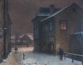 Straat in de sneeuw, 1907-1909