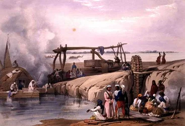 Een Scène aan de Rivier Sutledge, in de Punjab, uit 