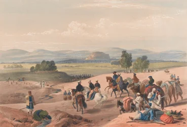 De benadering van het fort van Kwettah, ca. 1839