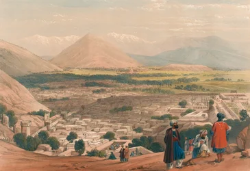 De Balla Hissar en stad Caubul, vanaf het bovenste deel van de citadel