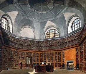 Bibliotheek van de koning, gravure door Richard Reeve naar tekening van James Stephanoff, uit The History of the Royal Residences