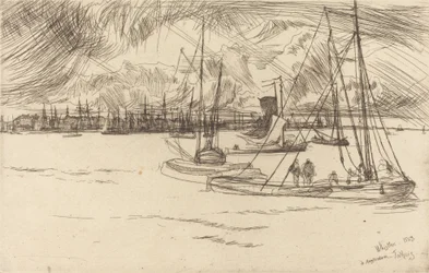 Amsterdam vanaf het Tolhuis, 1863