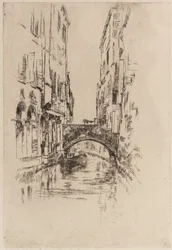 Gondel onder een brug, 1879-1880