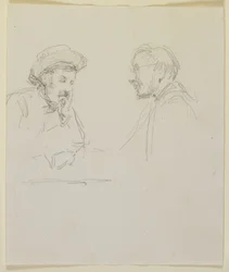 Hoofden van twee mannen, ca. 1855-59