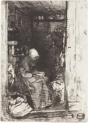 De oude vrouw met lompen, 1858