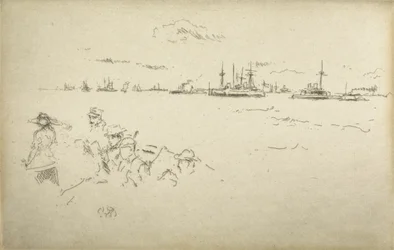 Monitors, uit een set van twaalf etsen getiteld The Naval Review, 1887