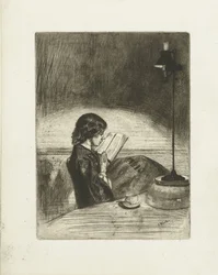 Portret van Deborah Delano lezend