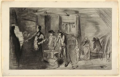 Prent, De smidse, uit de serie Etchings on the Thames and other subjects, 1861