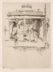 Scheren en shampooën, ca. 1886-88
