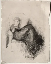 Studie - Maude zittend, 1878