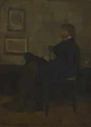 Studie voor Compositie in grijs en zwart, nr. 2: portret van Thomas Carlyle, 1872-73