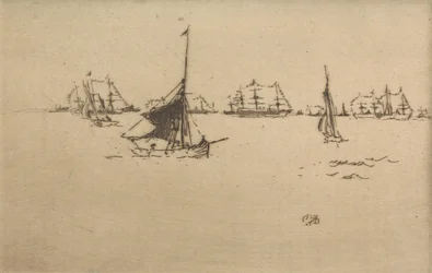 De Vloot: Avond, uit een set van twaalf etsen getiteld De Marine Review, 1887