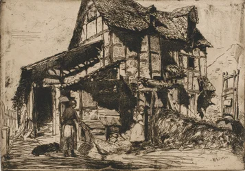 Het Onveilige Huurhuis. Een van de Twaalf Etsen uit de Natuur. De Franse Set
