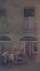 Wit en grijs Het hotelbinnenhof Dieppe