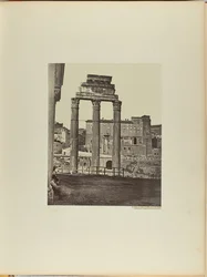 De Tempel van Castor en Pollux in het Forum Romanum, ook bekend als de Tempel van Minerva Chalcidica