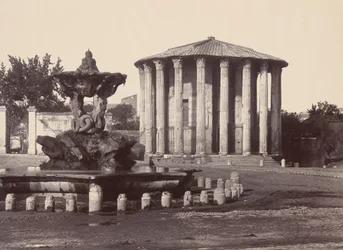 Tempel van Vesta en fontein, Rome, 1860s