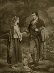 Verloving van Robert Burns en Highland Mary, 1785, illustratie uit ’Hutchinson’s Story of the British Nation’, ca. 1923