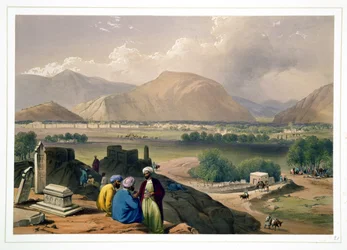 Caubul, vanaf een begraafplaats op de bergkam, noordoostelijk van de stad, uit 