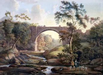 Uitzicht op Tanfield Arch in het graafschap Durham, c.1811