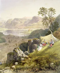 Thirlmere en Wythburn, detail van een schetspartij, uit 