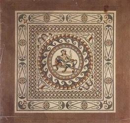 Romeins mozaïek, ontdekt in Leadenhall Street, Londen, 1804