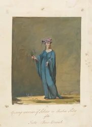 Jonge vrouw van Loheia in Arabia Felix van de stam Beni-Koreish