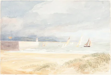 Kustscène met Zeilboten (Portland, Dorset?)