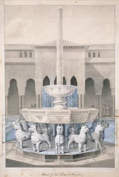 Fontein in de Hof van de Leeuwen, Alhambra, uit The Arabian Antiquities of Spain