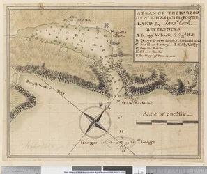 ia. Een plan van de haven van St. Johns in Newfoundland