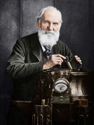 Lord Kelvin, Schotse wiskundige en natuurkundige, met zijn kompas, 1902