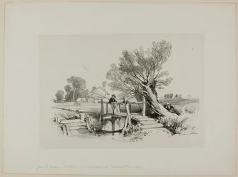 Landschap met vissende jongen