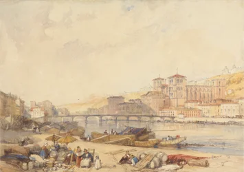 Lyon vanaf de kade aan de Rhône