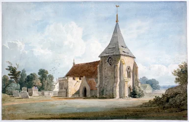 Thirnham Kerk, nabij Maidstone, Kent, 19e eeuw