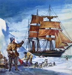 De Terra Nova in Antarctica (gouache op papier)