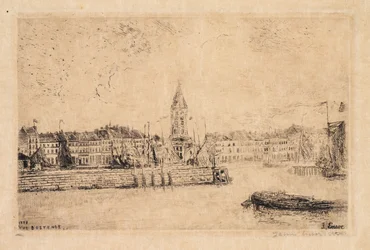 Gezicht op Oostende in het oosten
