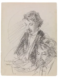 Portret van de kunstenaar Henry De Groux, ca. 1883 (conte-krijt op papier)