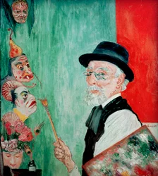 Zelfportret met maskers. 1936