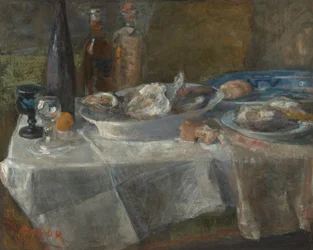 Stilleven met oesters (lichtstudie)