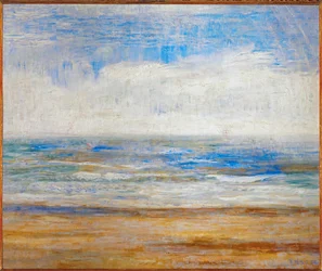 Het strand van Oostende, België (olieverf op doek)