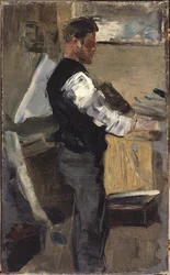 Willy Finch in het atelier, c.1880-82