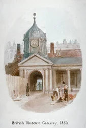 Poort naar het oude British Museum Montague House, Bloomsbury, Londen, 1850
