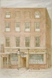 The Mitre Tavern, koffiehuis en hotel aan Mitre Court, Fleet Street, City of London, 1850