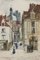 Dieppe, Rue Notre Dame, vanaf de kade, ca. 1900