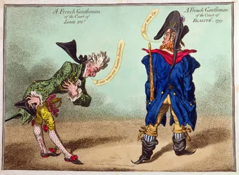 Een Franse Edelman van het Hof van Lodewijk XVI en een Franse Edelman van het Hof van Egalite, gepubliceerd in 1799
