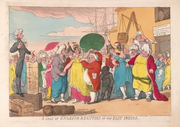 Een verkoop van Engelse schoonheden in Oost-Indië, uitgegeven 1786