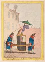 Een moderne Belle op weg naar de Kamers in Bath
